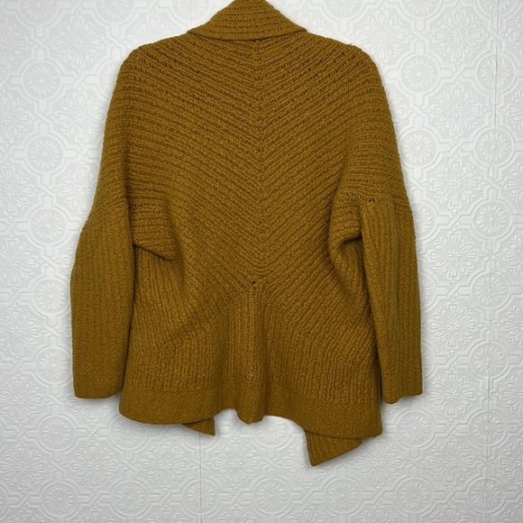 Anthropologie Sleeping on Snow Wool Alpaca Mustard Yellow Cardigan Sweater - Picture 11 of 11